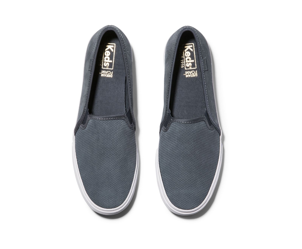 Keds Slip Ons Grey - Double Decker Suede - Womens TPCUHA-520